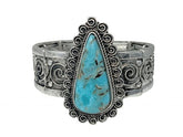 Stretch Bangle Bracelet with Turquoise Stone